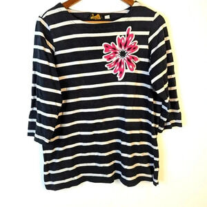 Bob Mackie Wearable Art Striped Shirt - Medium